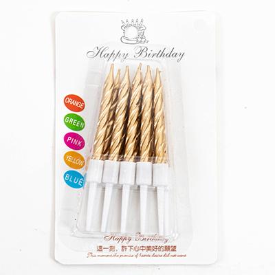 金色螺紋蠟燭(小)